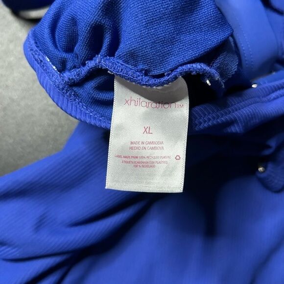 Xhilaration Blue Ribbed Snap Front One Piece Size XL - Picture 5 of 8
